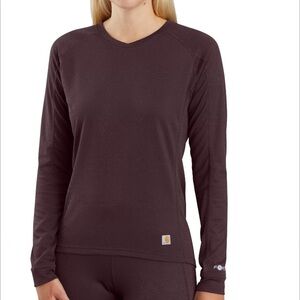 Carhartt womenswear large base force tee has crew tee.